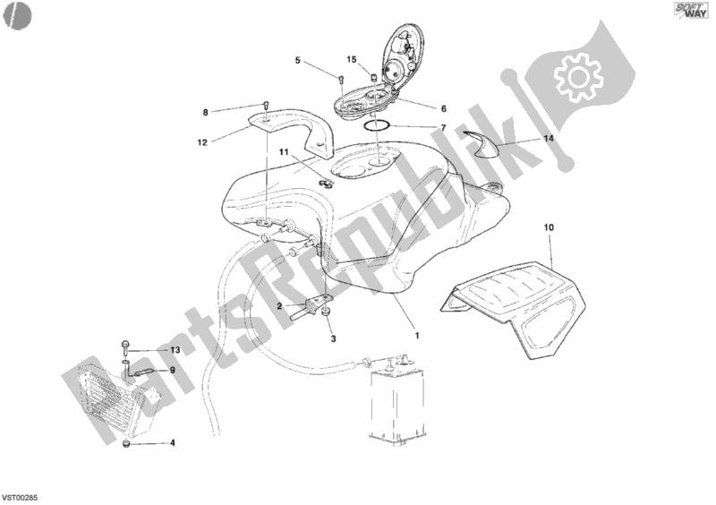 Toutes les pièces pour le Réservoir D'essence du Ducati Superbike 999 R USA 2006